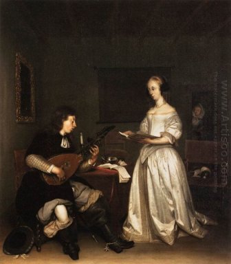 Het Duet: zangeres en Theorbo Speler