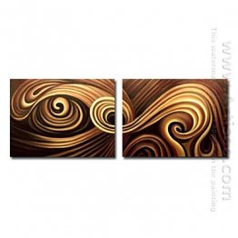 Hand-painted Abstract Oil Painting - Set of 2