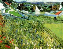 Vigneti con una vista di Auvers 1890