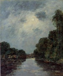 The Somme Near D Abbeville Moonlight 1894