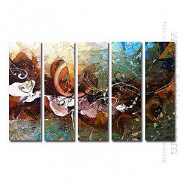 Hand-painted Abstract Oil Painting - Set of 5