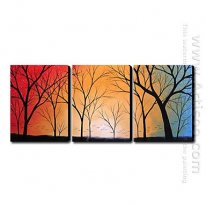 Tangan-Dicat Oil Painting Landscape Landscape - Set 3