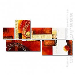 Hand-painted Abstract Oil Painting - Set of 5