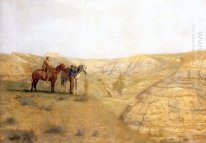 Schilderij Cowboys in de Bad Lands