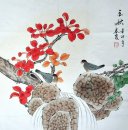 Birds & Red Leaves - Chinesische Malerei