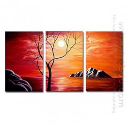 Hand-painted Abstract Oil Painting - Set of 3