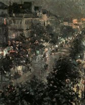 Paris At Night Boulevard Des Italiens 1908