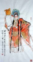 Personajes de la ópera, Mu Guiying - Pintura china