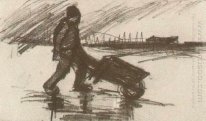 Peasant Walking With A Skottkärra 1885