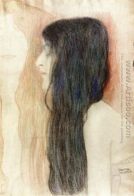 Fille aux cheveux longs , avec une esquisse pour \'\' Veritas Nude