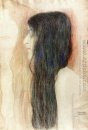  Flicka med långt hår, med en skiss för "Naken Veritas"