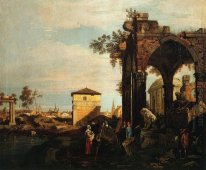 capriccio with ruins and porta portello in padua