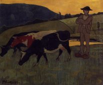 Campesino con tres cuervos 1893