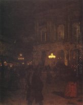Opera van Parijs bij nacht