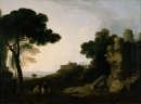 Landschaft Capriccio mit Grab der Horatier und Curiatier