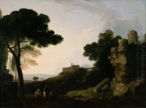 Paysage de Capri avec la tombe des Horaces et des Curiaces