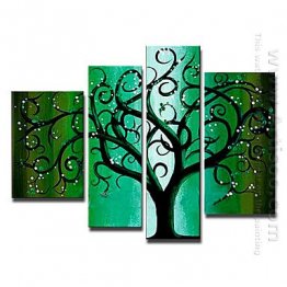 Hand-painted Abstract Oil Painting - Set of 4