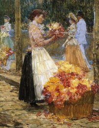 Woman Sellillng Flowers 1889