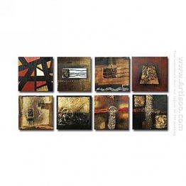 Hand-painted Abstract Oil Painting - Set of 8