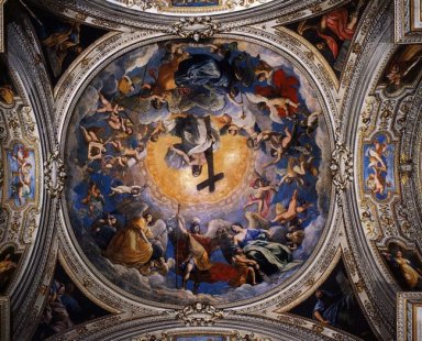 Cristo en gloria entre los ángeles y los arcángeles 1621