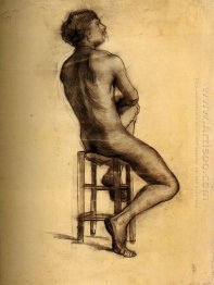 Seated Male Nude Seen From The Back