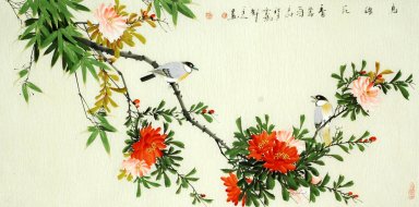 Vogels&Bloemen - Chinees schilderij