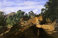 Un bosque de castaños en las rocas 1835