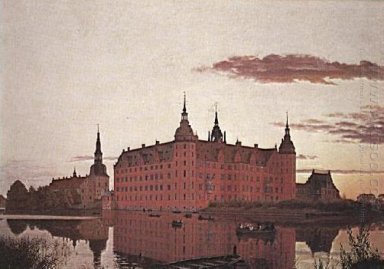 Schloss Frederiksborg in het Avondlicht