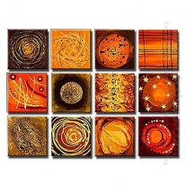 Hand-painted Abstract Oil Painting - Set of 12