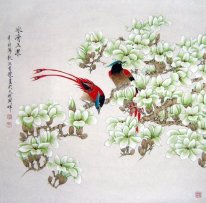 Magnolia & Burung - Lukisan Cina