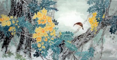 Oiseaux et fleurs - Peinture chinoise