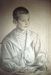 Portrait Of Dmitri Dmitrievich Shostakovich As A Child 1919