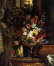 Vaas met bloemen Op Een Console 1849