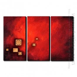 Hand Painted Oil Painting Abstract - Set of 3