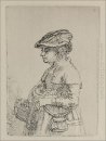 Una mujer joven con una cesta 1642
