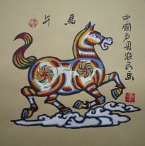 Zodiac et cheval - peinture chinoise