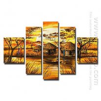 Hand-painted Landscape Oil Painting - Set of 5