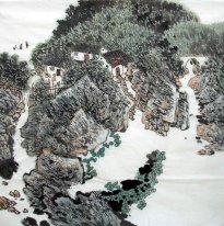 A Courtyard in the Mountain - Chinese Painting