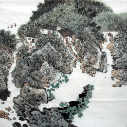 A Courtyard in the Mountain - Chinese Painting