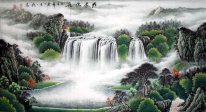 Mountains, waterfall - Chinese Painting