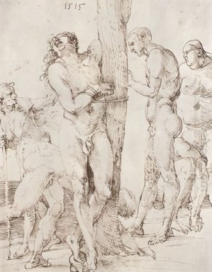 folha do estudo com seis figuras nuas 1515