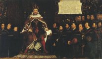 Henry Viii Handing Over A Charter To Thomas Vicary Commemorating