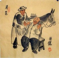 Old Beijingers, dentists - Chinese painting - Chinese painting