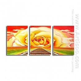 Hand-painted Abstract Oil Painting - Set of 3