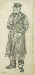 Orphan Man With Long Overcoat Glass And Handkerchief 1882