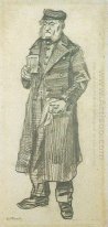 Orphan Man With Long Overcoat Glass And Handkerchief 1882