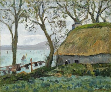 Un chalet avec toit de chaume dans Douarnenez 1898