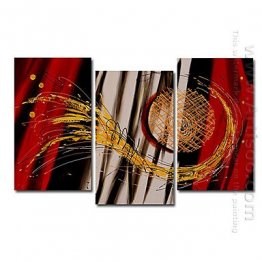 Hand-painted Abstract Oil Painting - Set of 3