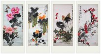 Birds&Flowers - FourInOne - Chinese Painting