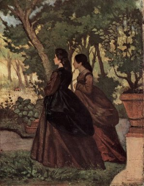 Zwei Frauen im Garten von Castiglioncello